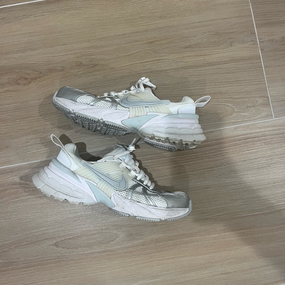 Nike White and Silver Athletic Shoes